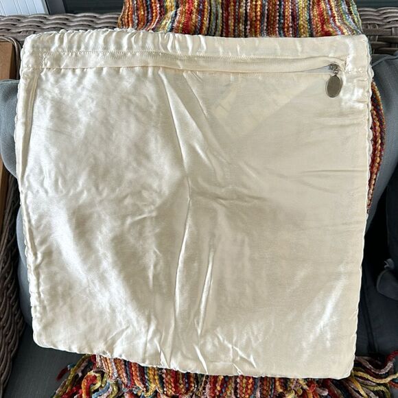 Pier 1 Ivory Textured Pillow Covers (2) 16”x16” - Picture 5 of 9